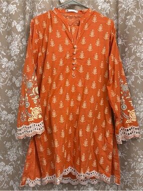 Orange and White Co-Ord Set